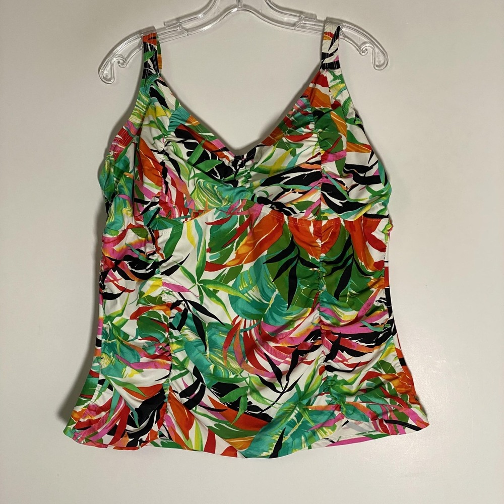Shore Club Tankini Top Womens 24W Multicolor Floral Swimwear Swimsuits For All